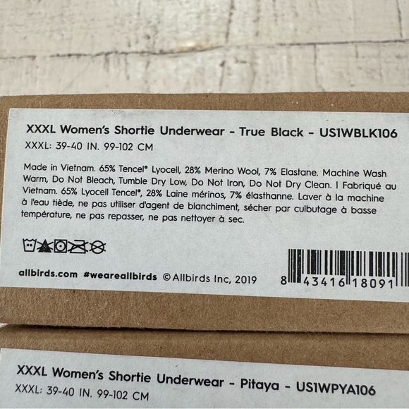 Allbirds Trino Shortie NEW size XXXL Lot of 2 Pairs Pitaya True Black Wool Blend - Picture 7 of 11